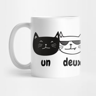 French cats cute un deux trois cat counting cats Mug
